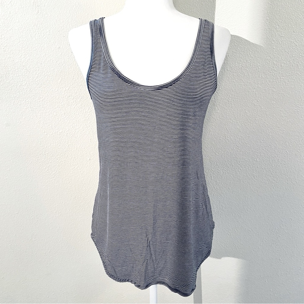 Old Navy Luxe Black White Striped Tank Top
